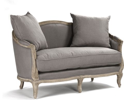Maison Settee, Hemp Linen - French Country - Loveseats - By Hedgeapple ... inside Why Hemp Linen is the Perfect Fabric for Your Medallion Settee
